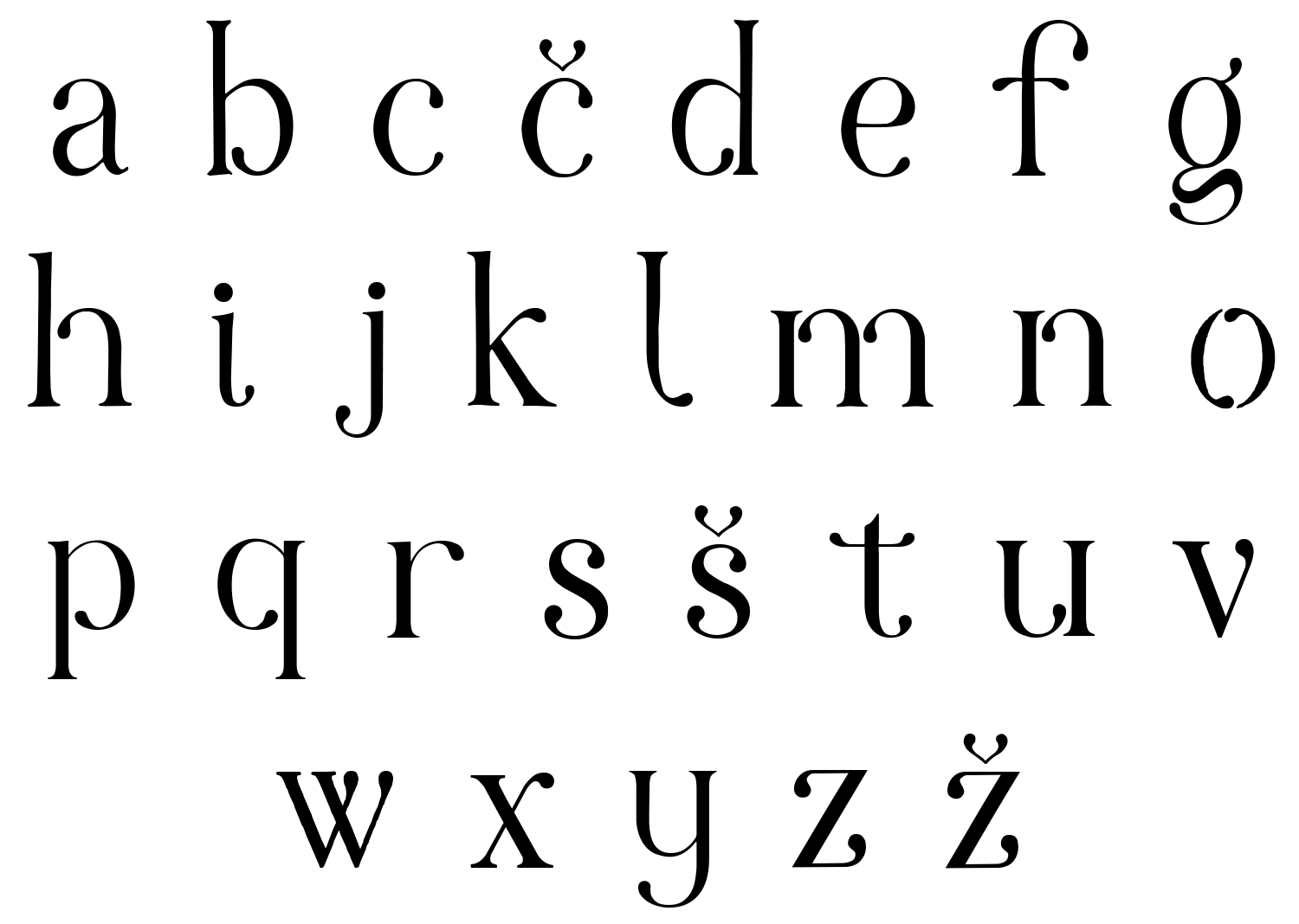 Alluvia – male črke