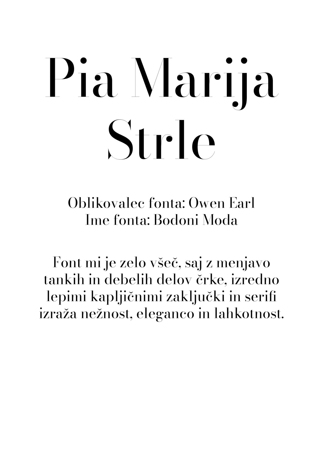 Tipografska knjiga – Bodoni moda