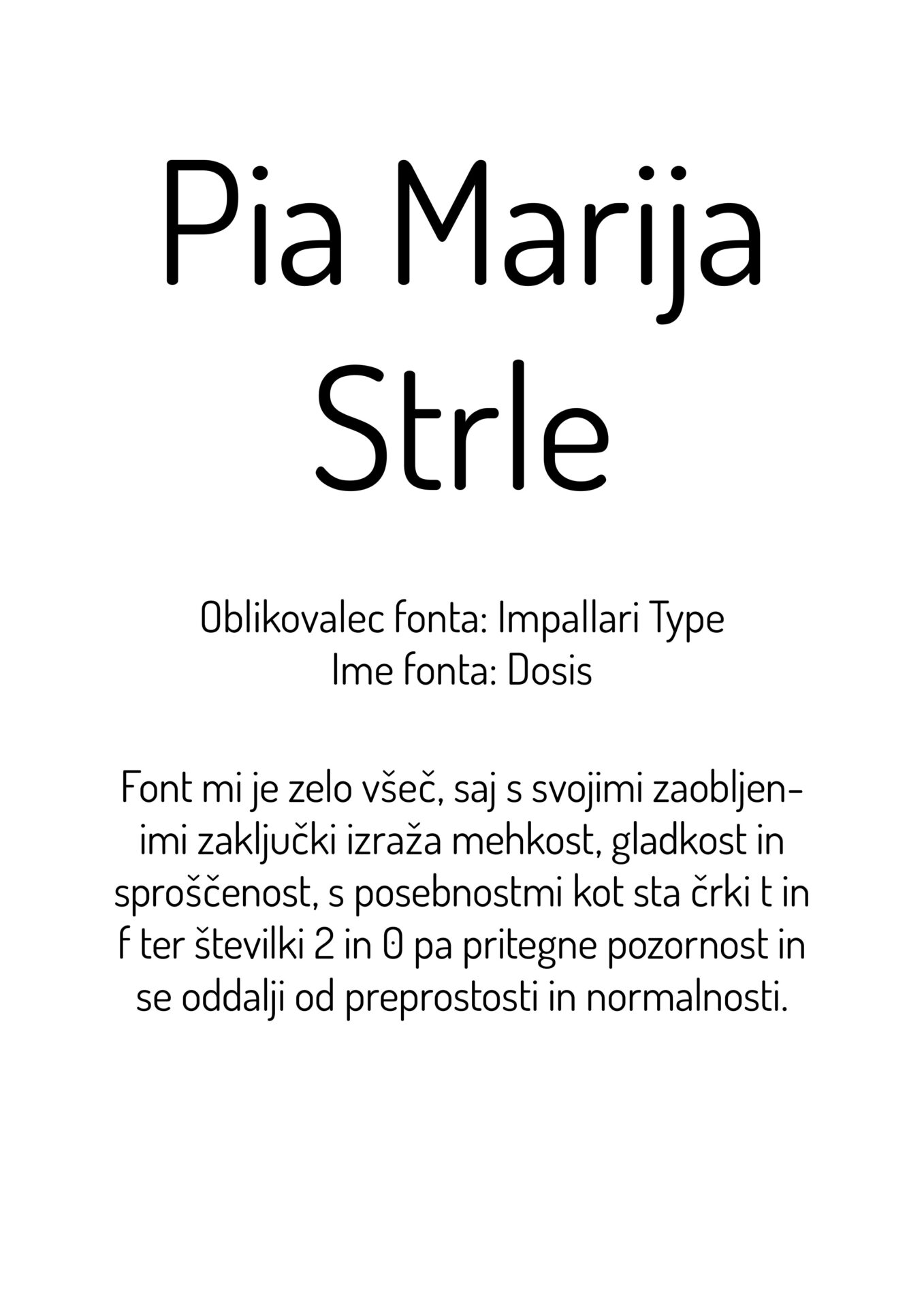 Tipografska knjiga – Dosis