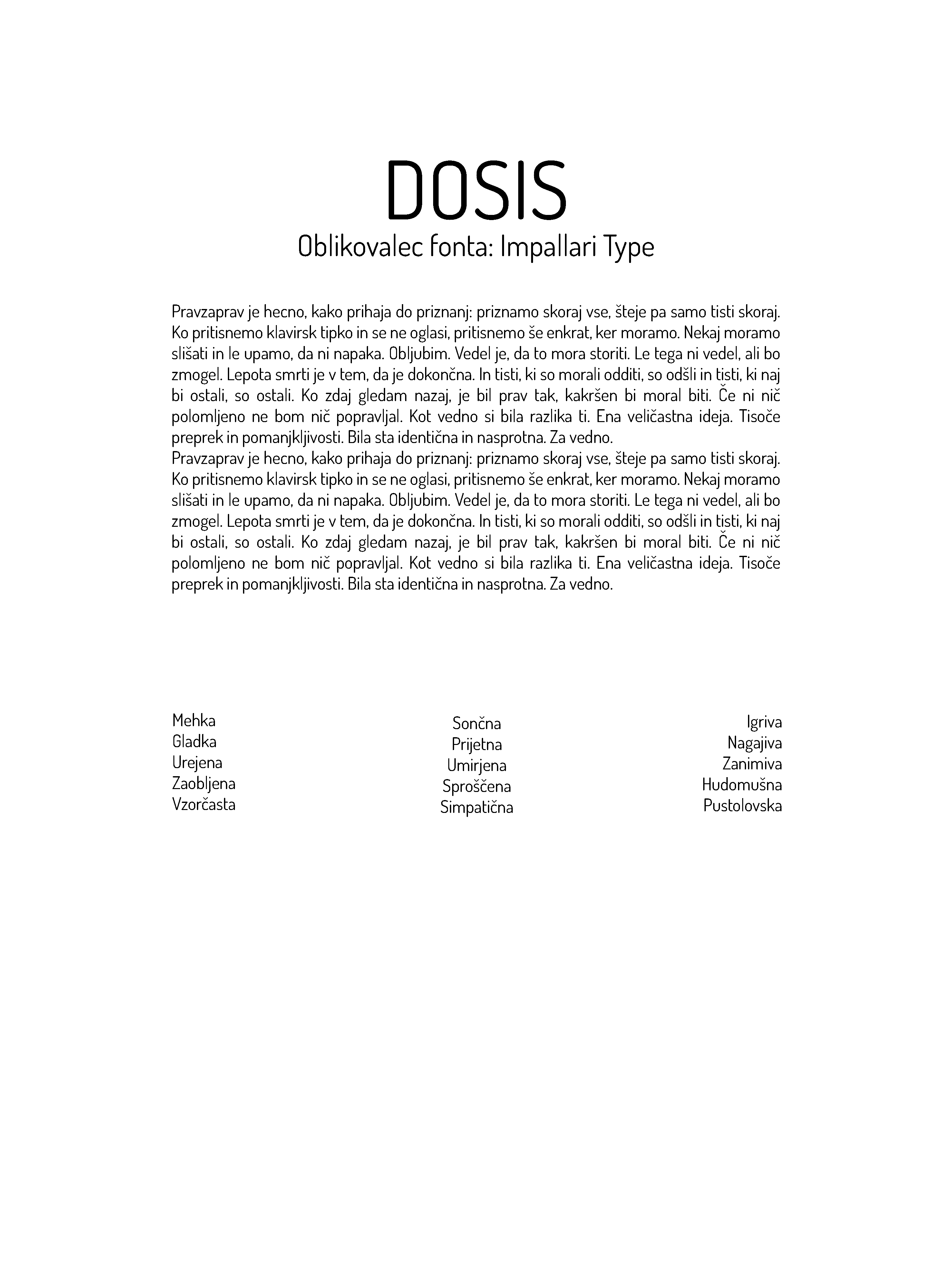 Tipografska knjiga – Semantična analiza črkovne vrste 3